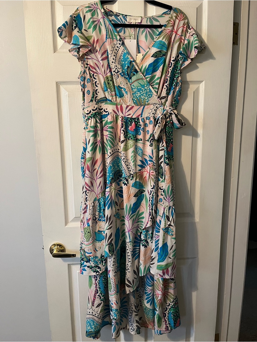 Melloday faux wrap floral maxi dress - xl
